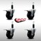 Service Caster 3.5'' SS Hard Rubber Swivel 1-1/8'' Expand Stem Caster Set Total Lock Brake, 4PK SCC-SSEXTTL20S3514-HRS-118-4 - alternate 4